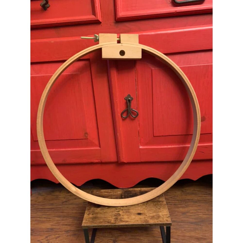 HUGE 22" Vintage Embroidery Hoop The Gibbs Manufacturing Co. Caton Ohio  EUC